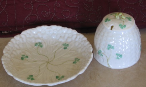 My 2 Belleek pieces - so fragile I almost just want to look but don't touch!!!
